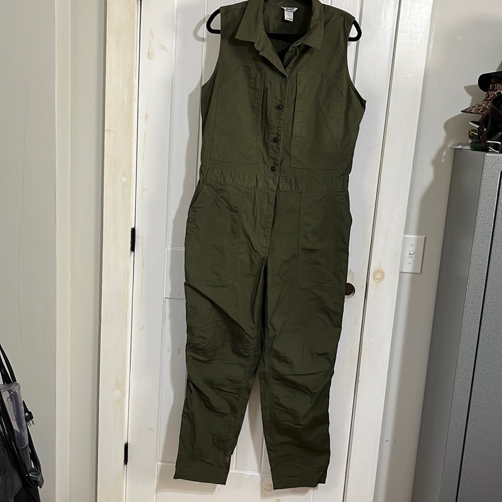 Duluth Trading Co. Olive Green Jumpsuit